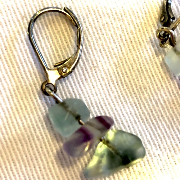Jewelry - Semiprecious Stone Silvertone Earrings